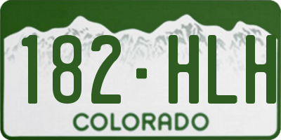 CO license plate 182HLH