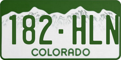CO license plate 182HLN