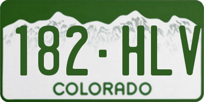 CO license plate 182HLV