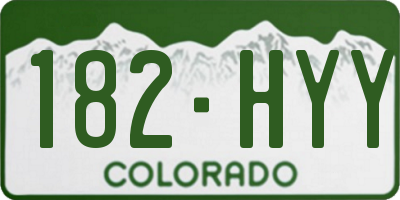 CO license plate 182HYY