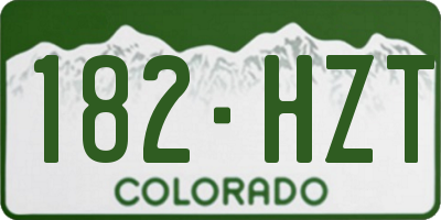 CO license plate 182HZT