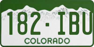 CO license plate 182IBU