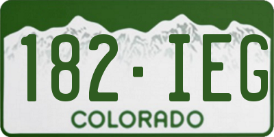 CO license plate 182IEG