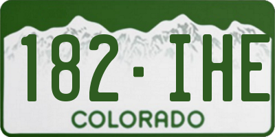 CO license plate 182IHE