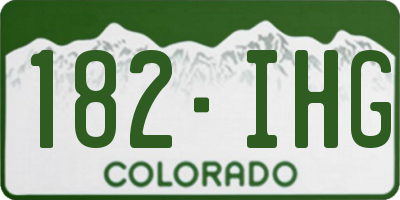 CO license plate 182IHG