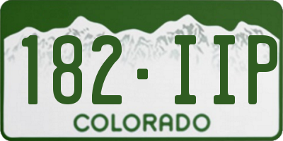 CO license plate 182IIP