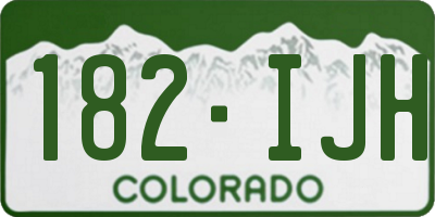CO license plate 182IJH