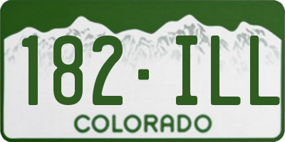 CO license plate 182ILL