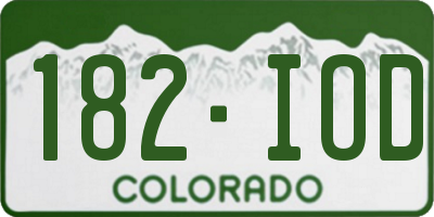 CO license plate 182IOD