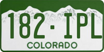 CO license plate 182IPL