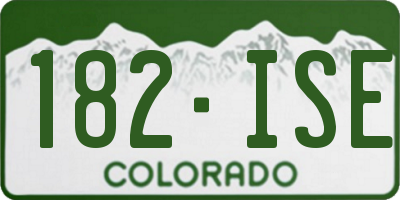 CO license plate 182ISE