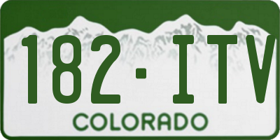 CO license plate 182ITV