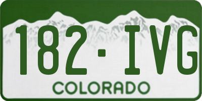 CO license plate 182IVG