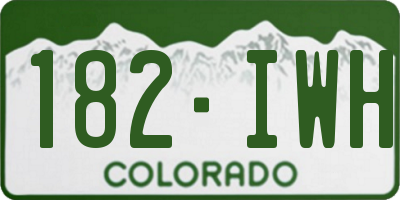 CO license plate 182IWH