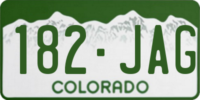 CO license plate 182JAG