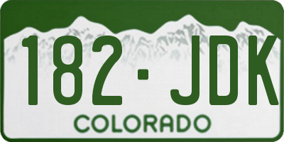 CO license plate 182JDK