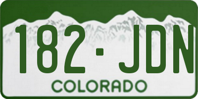 CO license plate 182JDN