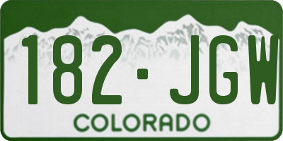 CO license plate 182JGW