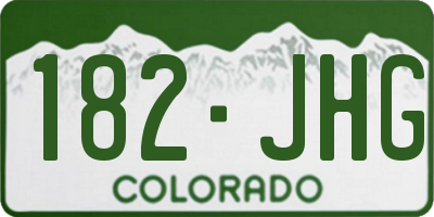 CO license plate 182JHG