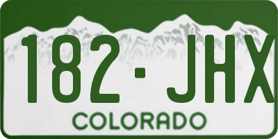 CO license plate 182JHX