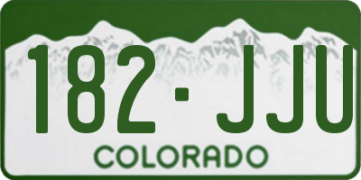 CO license plate 182JJU