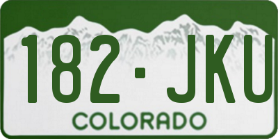 CO license plate 182JKU