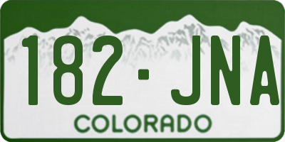 CO license plate 182JNA