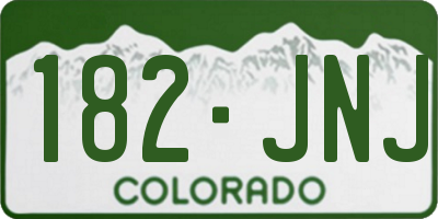 CO license plate 182JNJ