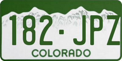 CO license plate 182JPZ