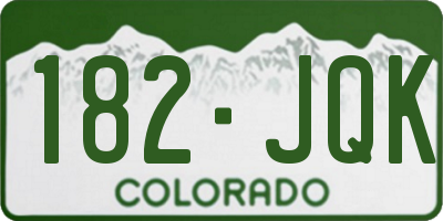 CO license plate 182JQK