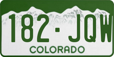 CO license plate 182JQW