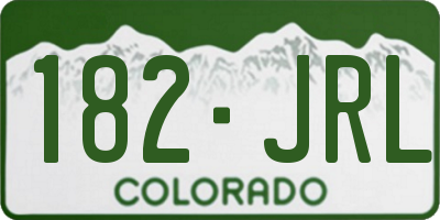 CO license plate 182JRL
