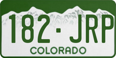 CO license plate 182JRP