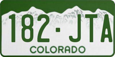 CO license plate 182JTA