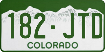 CO license plate 182JTD