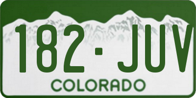 CO license plate 182JUV