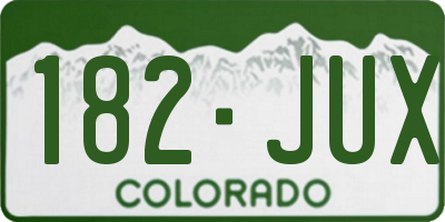 CO license plate 182JUX