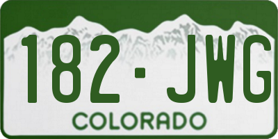 CO license plate 182JWG