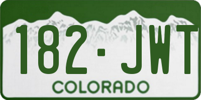 CO license plate 182JWT