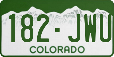 CO license plate 182JWU