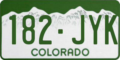 CO license plate 182JYK