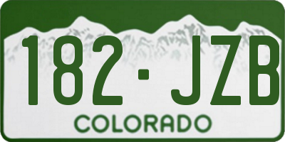 CO license plate 182JZB
