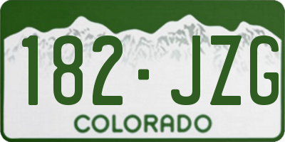 CO license plate 182JZG