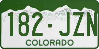 CO license plate 182JZN