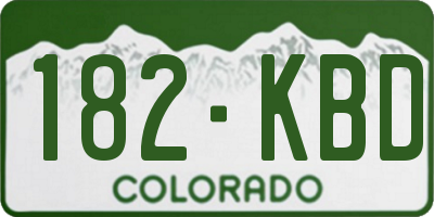 CO license plate 182KBD