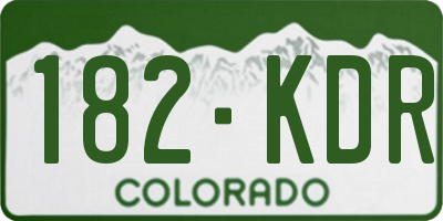 CO license plate 182KDR
