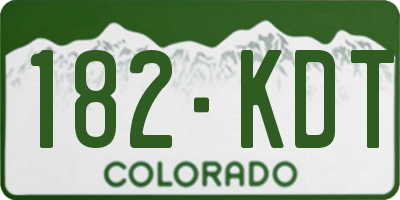 CO license plate 182KDT