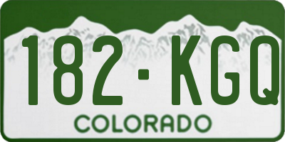 CO license plate 182KGQ