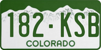 CO license plate 182KSB