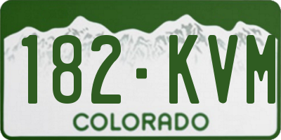 CO license plate 182KVM